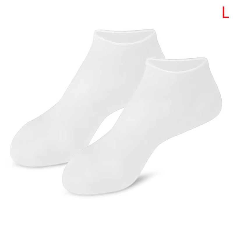 "Revitalize and Pamper Your Feet with Our Silicone Moisturizing Gel Heel Socks - Say Goodbye to Cracked Foot Skin and Cracking with This Spa-Like Feet Care Solution!"