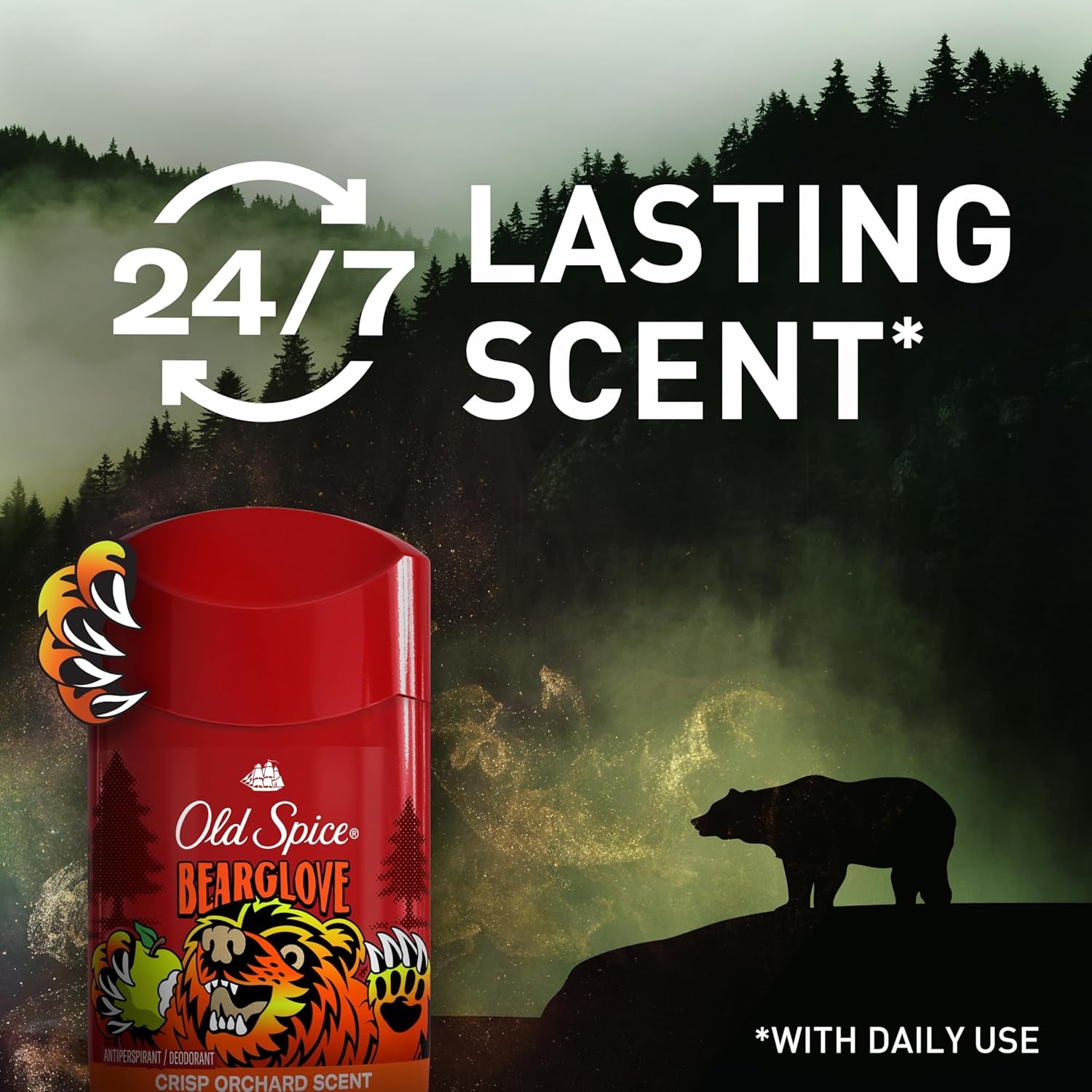 Anti-Perspirant Deodorant for Men, Bearglove Scent, 2.6 Oz