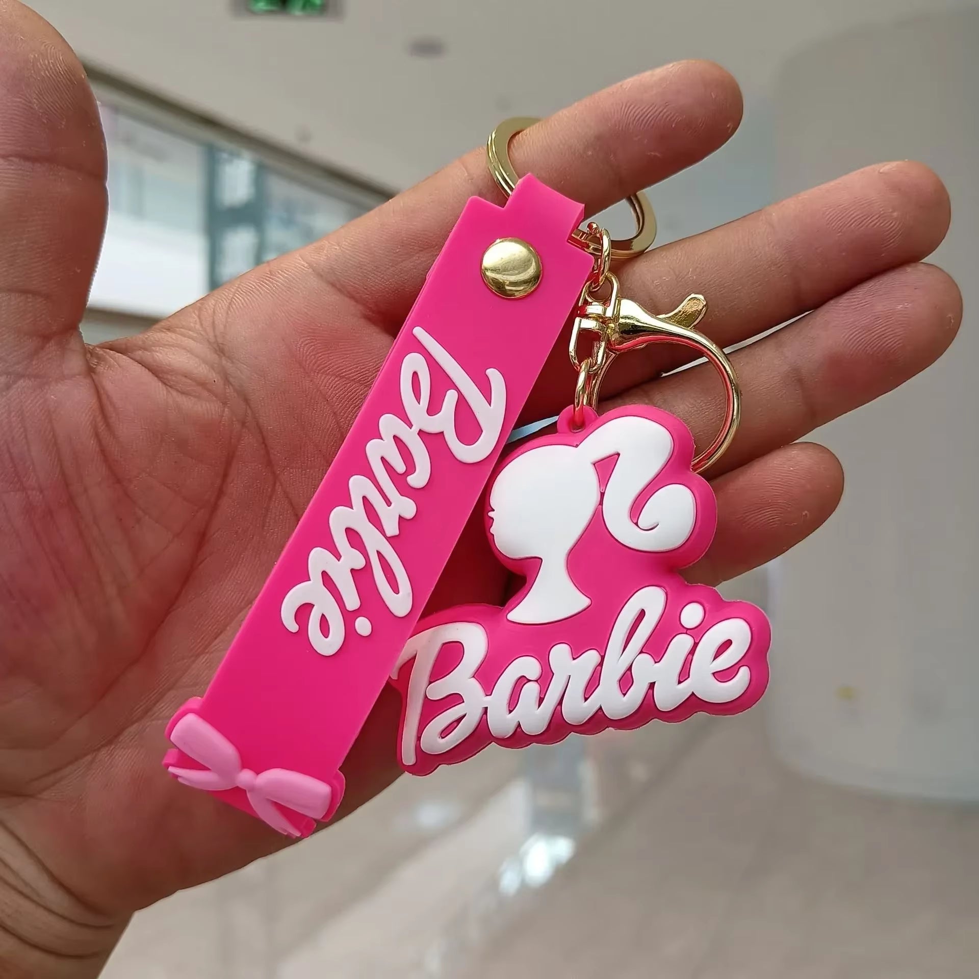 Barbie Letter Keychain Kawaii Cartoon Y2K Love Coin Purse Anime Car Key Pendant Girl Heart Gift Wholesale