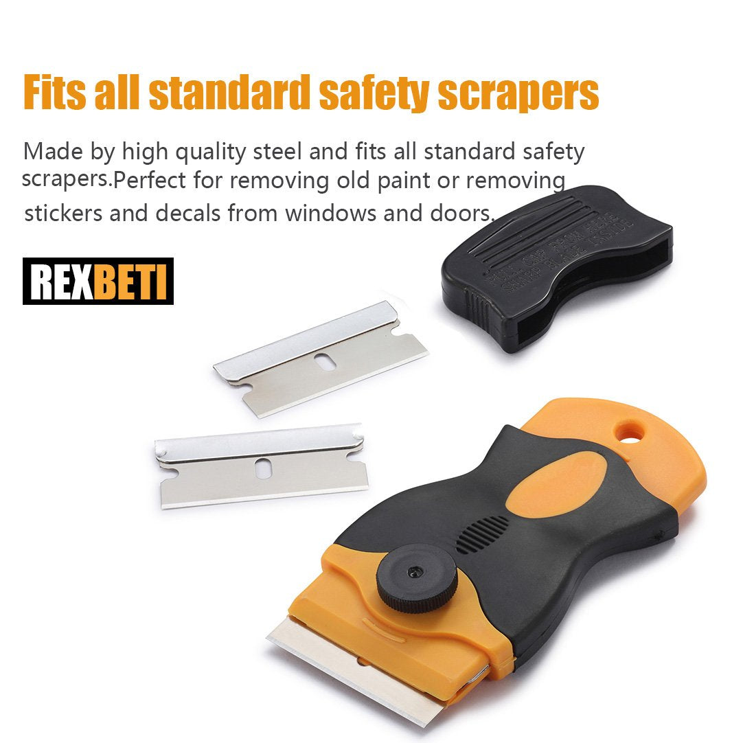 100PCS Single Edge Razor Blades, Industrial Razor Blades for Scraper, Suitable for Removing Labels, Decals, Stickers and Old Paint